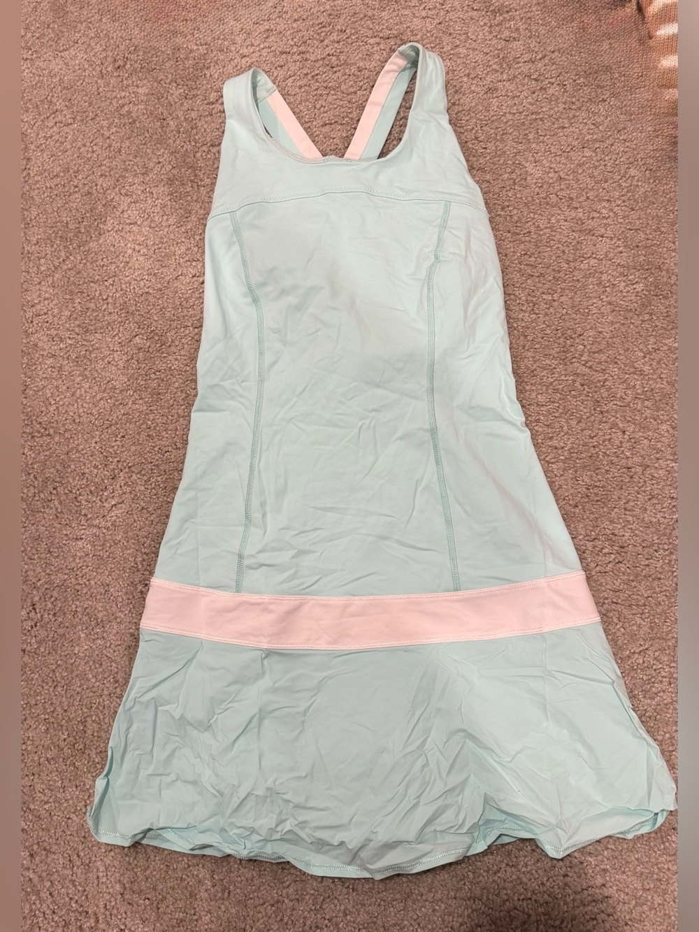 Lululemon Light Mint Athletic Dress with Pale Pink Waistband size 6